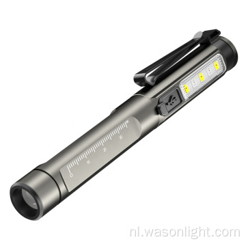 Nieuwe Type-C oplaadbare aluminium arts verpleegkundige Penlight met leerlingmeter UV Ultraviolet LED Medical Pen Light voor tandarts